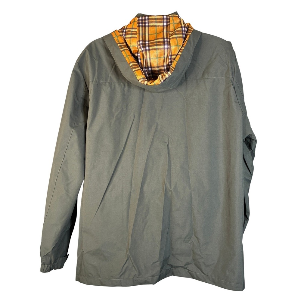 Loveoilife LDTNOR Olive Green Hooded Field Jacket Plaid Lining XXL Reflective - Picture 3 of 16